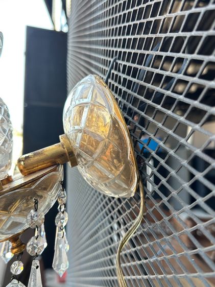 โคมไฟ สไตล์วินเทจ ประดับคริสตัล โครงเหล็ก ถ้วยแก้ว  รูปที่ 10