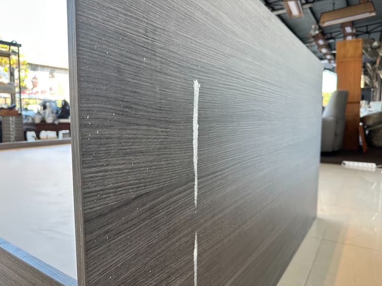 เตียง 5 ฟุต ด้านข้างมีช่องเก็บของ 2 ลิ้นชัก โครงไม้ MDF สีเทาเข้ม  รูปที่ 10