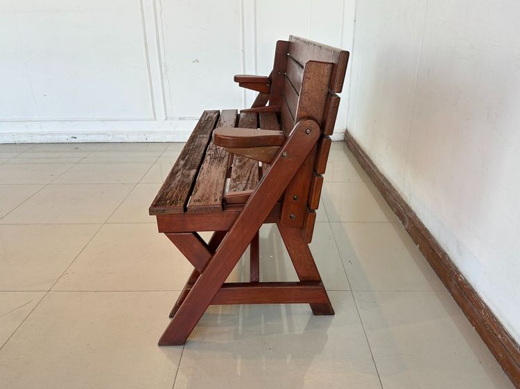 ม้านั่ง OUTDOOR พับเป็นโต๊ะอาหารได้ โครงไม้จริง สีน้ำตาล รูปที่ 5