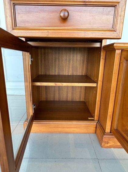 ชุดตู้วางทีวีไม้อัดสัก 4 บานเปิด สามารถวางทีวีขนาด 55 นิ้วได้ รูปที่ 10