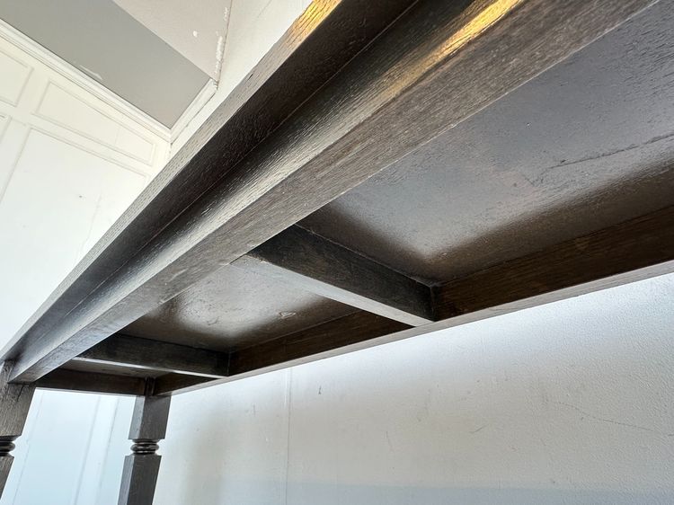 โต๊ะคอนโซลไม้จริง สไตล์วินเทจ สีน้ำตาลเข้ม ขาเหลี่ยม  รูปที่ 8