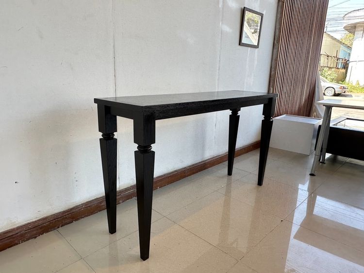 โต๊ะคอนโซลไม้จริง สไตล์วินเทจ สีน้ำตาลเข้ม ขาเหลี่ยม  รูปที่ 3