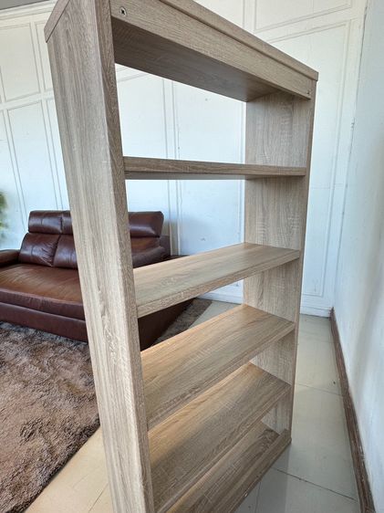 ชั้นวางของ 5 ชั้นวาง โครงไม้ MDF สีบีช รูปที่ 6