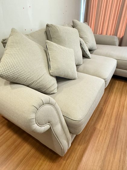 น้ำตาล ผ้า 4 ที่นั่ง โซฟา Jas 