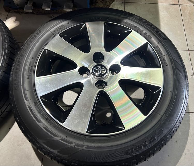 ล้อTOYOTA 15 4x100 พร้อมยางบริสโตน 185 60 15 ปี22 ครบชุด รูปที่ 3
