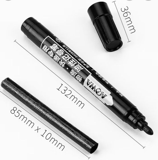 ปากกามาร์กเกอร์ ปากกาเมจิก ปากกาเพ้นท์ ปากกาเขียนกล่องไปรษณีย์ กันน้ำ แบบติดถาวร สีน้ำเงิน สีแดง แท่งละ 5 บาท รูปที่ 3