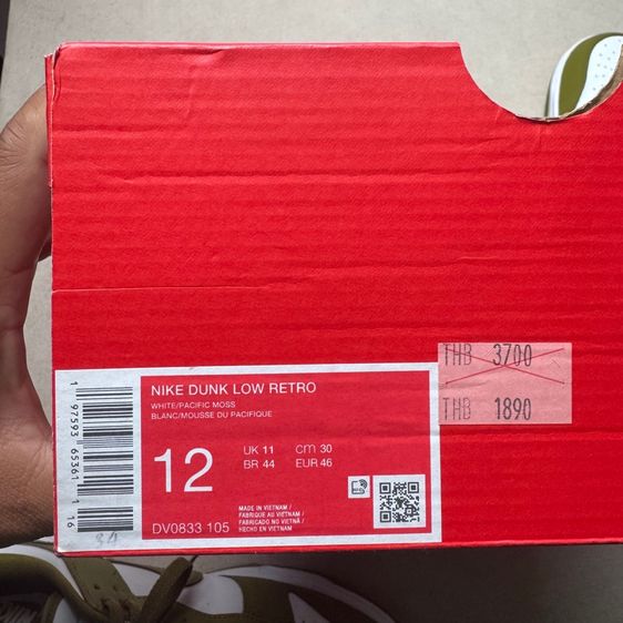 รองเท้า Nike Dunk Low Retro size 12 ออกห้างใส่ครั้งเดียว รูปที่ 5