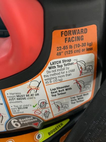 คาร์ซีทเด็กจากอเมริกา GRACO carseat รุ่น 4EVER ปรับใช้งานได้ 4 แบบ ตั้งแต่แรกเกิดจนโตเลยค่ะ (เด็กนํ้าหนัก 1.8 kgไปจนถึง 54 kg) สภาพดีมากค่ะ รูปที่ 16