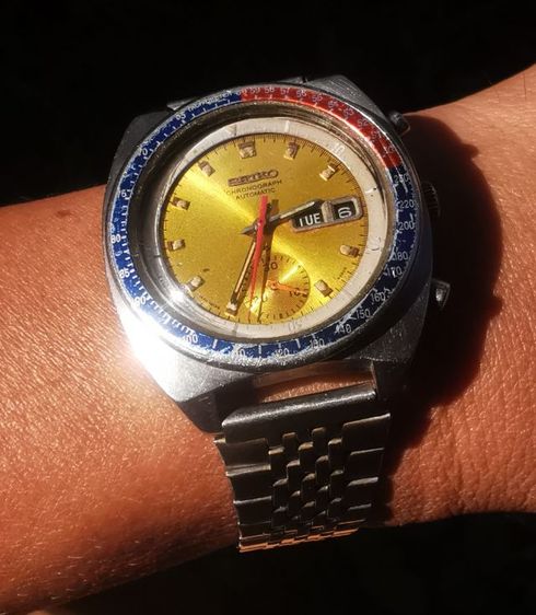 Vintage SEIKO Pepsi 6139-6030 AUTO CHRONOGRAPH JAPAN 1970's หน้าเดิม จับเวลาวงเดียว ตัวเก่าตึง  ตึง เครื่องสวย เดิน
ปรกติ สายยาวไม่เดิม' รูปที่ 6