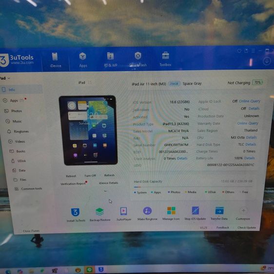 iPad Air711-inch M3 256GB Wi-Fi สีSpace Gray ยังไม่เคยใช้งาน สุขภาพแบต 100 เหลือประกัน10เดือน รูปที่ 13
