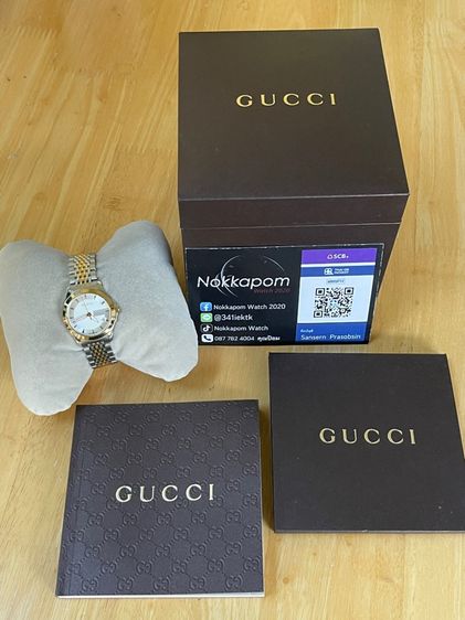 GUCCI G Timeless 27 mm 2K Lady Watch White Gold Dial YA1265016 รูปที่ 2