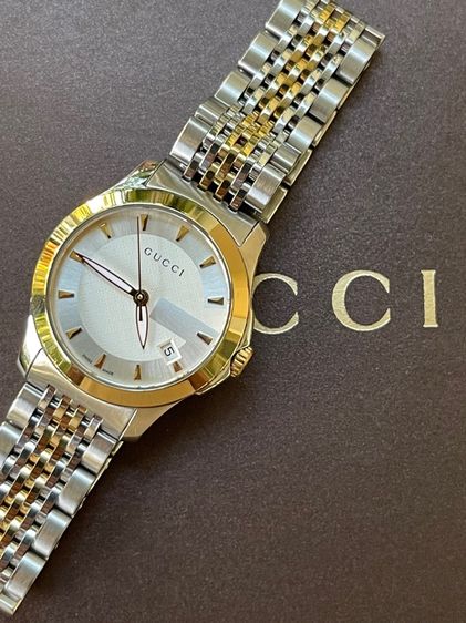 GUCCI G Timeless 27 mm 2K Lady Watch White Gold Dial YA1265016 รูปที่ 12