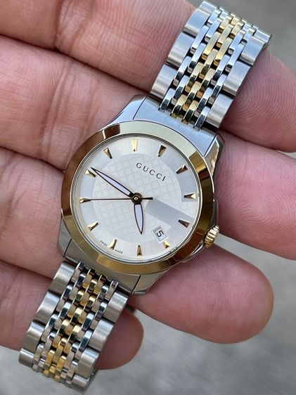 GUCCI G Timeless 27 mm 2K Lady Watch White Gold Dial YA1265016 รูปที่ 13