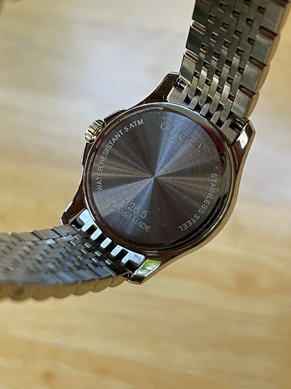 GUCCI G Timeless 27 mm 2K Lady Watch White Gold Dial YA1265016 รูปที่ 11