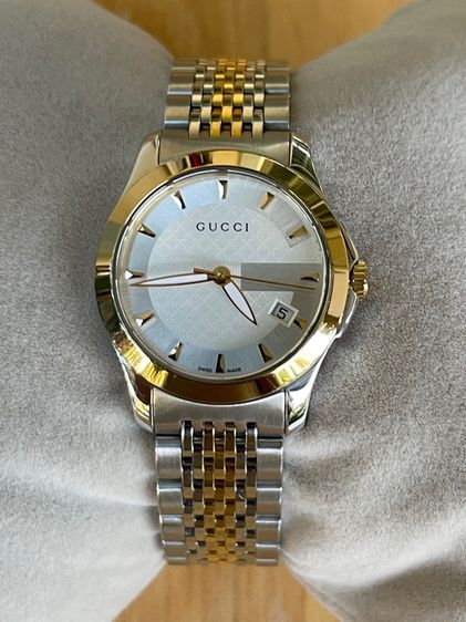 GUCCI G Timeless 27 mm 2K Lady Watch White Gold Dial YA1265016 รูปที่ 4