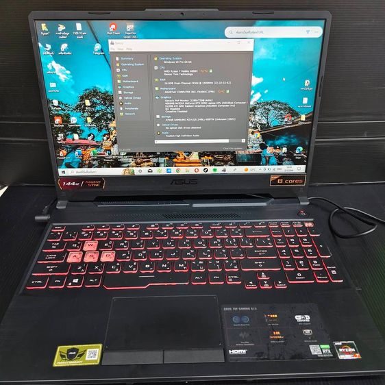 ASUS TUF Gaming A15 (FA506IC)  Ryzen 7 4800H  RTX 3050 จอ 144Hz  RAM 16GB SSD 512GB รูปที่ 2