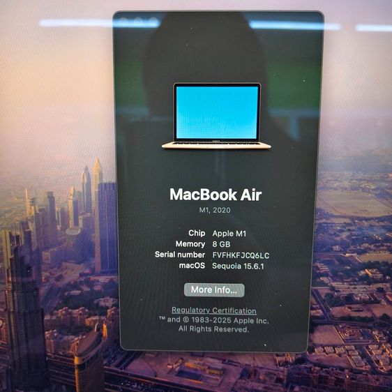 MacBook Air M1 13 นิ้ว สี Gold  RAM 8GB  SSD 256GB  แบต 84 รูปที่ 11