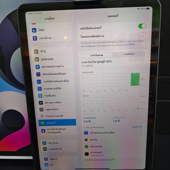 iPad Air 4 (Gen 4) 64GB Wi-Fi Space Gray แบต 85 ชาร์จ 449 รอบ เครื่องศูนย์ไทย ครบกล่อง รูปที่ 3