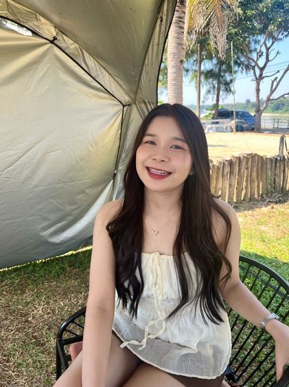 สื้อสายเดี่ยวผูกหน้าระบายช่วง ผเอว ใส่แล้วดูเอวคอด ช่วยพรางหุ่น สาวอวบใส่ได้อก รูปที่ 2