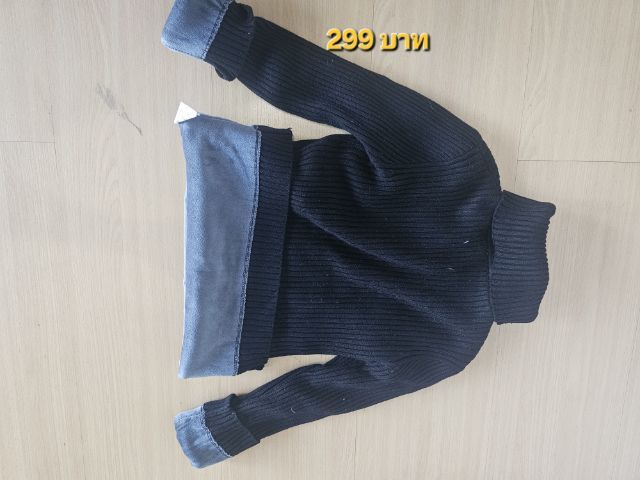 เสื้อไหมพรมคอเต่าบุกำมะหยี่ รูปที่ 3