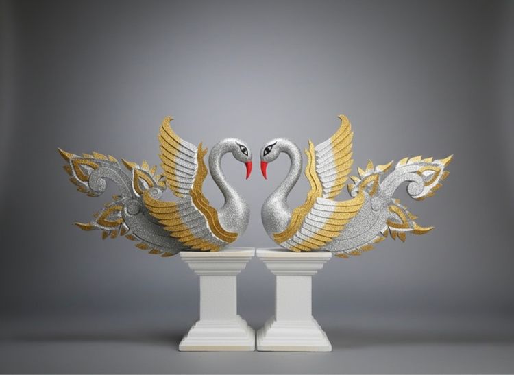 แกะสลักโฟมหงส์นกยูงพุ่มกวางช้างฯลฯ รูปที่ 6