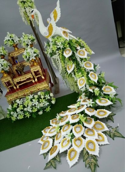 แกะสลักโฟมหงส์นกยูงพุ่มกวางช้างฯลฯ รูปที่ 17