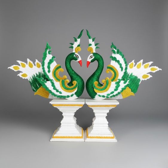 แกะสลักโฟมหงส์นกยูงพุ่มกวางช้างฯลฯ รูปที่ 11