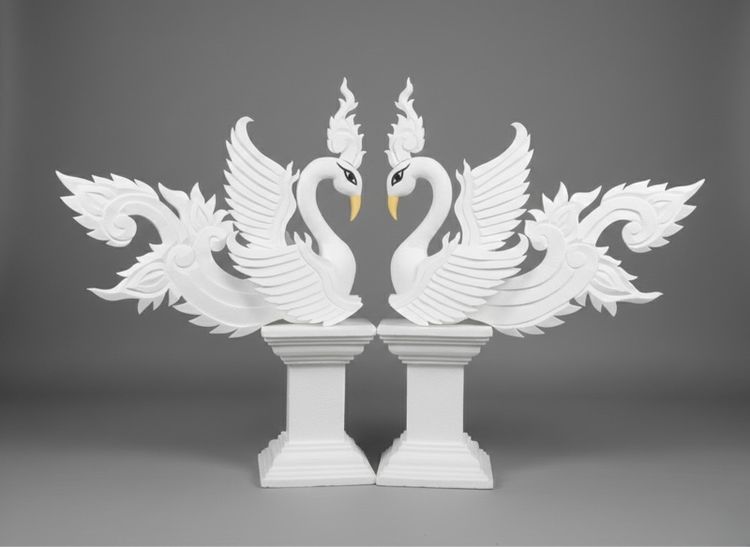 อื่นๆ แกะสลักโฟมหงส์นกยูงพุ่มกวางช้างฯลฯ