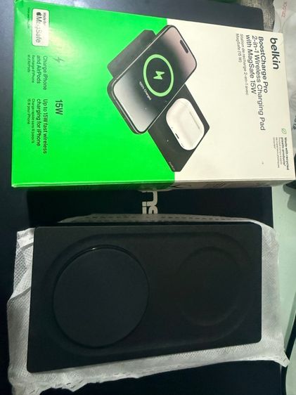 ขาย Belkin BOOSTCHARGE MagSafe 2-in-1 Wireless Charging Pad MagSafe 15W (Black) สายชาร์จ USB-C to USB-C สภาพใหม่