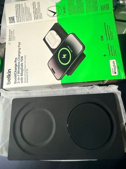 ขาย Belkin BOOSTCHARGE MagSafe 2-in-1 Wireless Charging Pad MagSafe 15W (Black) สายชาร์จ USB-C to USB-C สภาพใหม่ รูปที่ 3