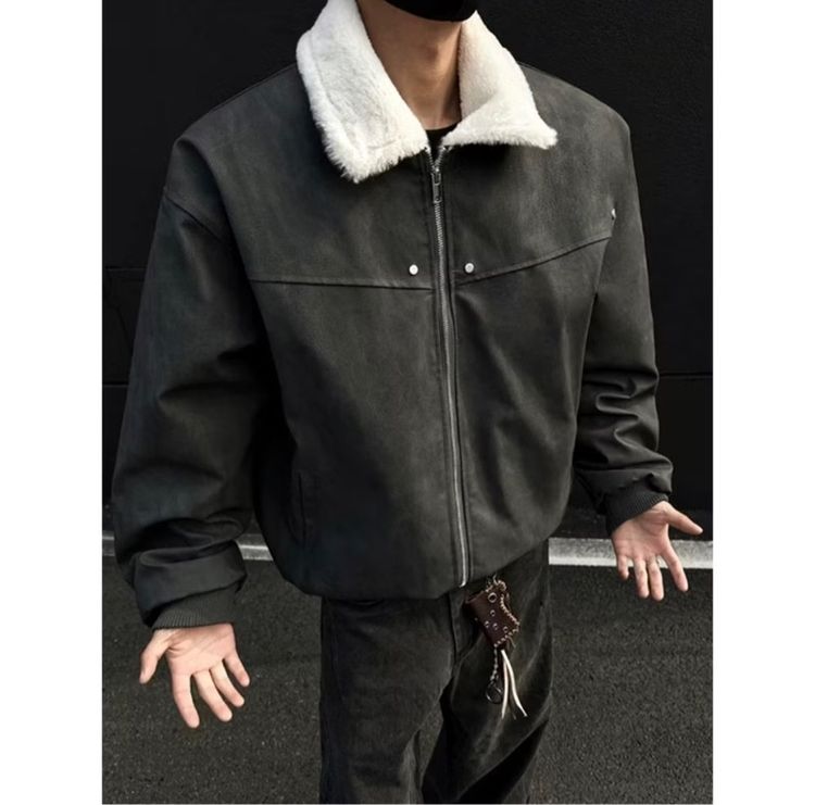 เสื้อกันหนาว เสื้อหนาว หนังกลับ