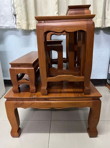โต๊ะหมู่บูชาไม้สักทองชุด 5 ชิ้น รูปที่ 2