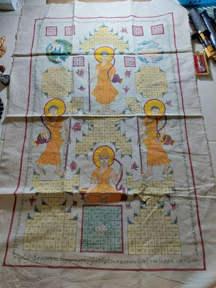 เครื่องรางผ้ายันต์ล้านนางานเขียนมือขนาด 34คูณ 22 นิ้ว