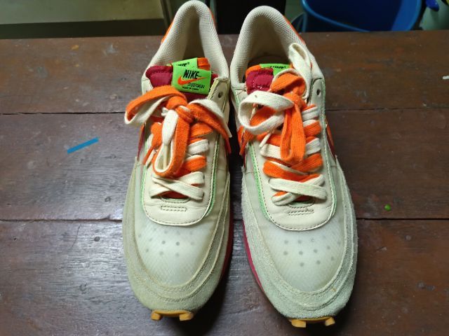 Nike LD Waffle sacai CLOT Kiss of Death Net Orange Blaze Size 10.5 US รูปที่ 3