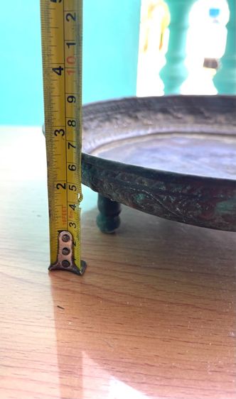 ถาด น้ำชา ทองเหลือง เก่าโบราณสะสม รูปที่ 15