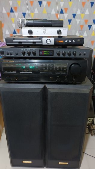 เครื่องเสียงยกชุด  แอมป์MARANTZผลิตในประเทศญี่ปุ่น มิกเซอร์คาราโอเกะครบชุด พร้อมใช้งาน