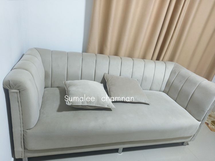 โซฟา3ที่นั่งผ้ากำมะหยี่ขนสั้น รูปที่ 5