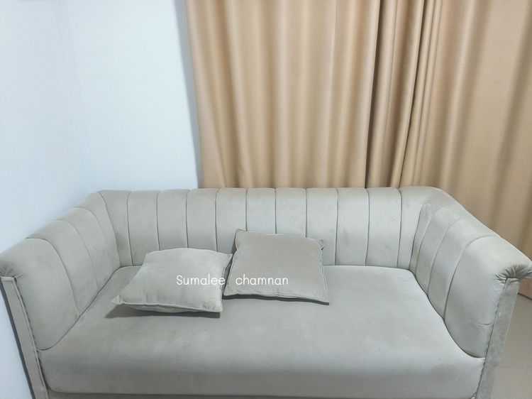 โซฟา3ที่นั่งผ้ากำมะหยี่ขนสั้น รูปที่ 2