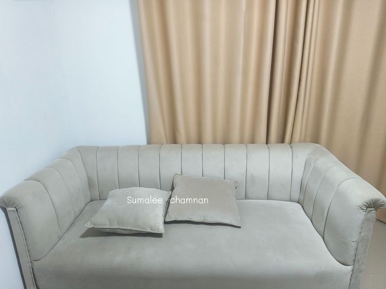โซฟา3ที่นั่งผ้ากำมะหยี่ขนสั้น รูปที่ 3