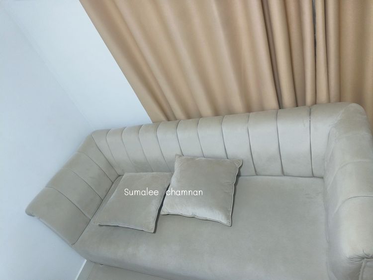 โซฟา3ที่นั่งผ้ากำมะหยี่ขนสั้น