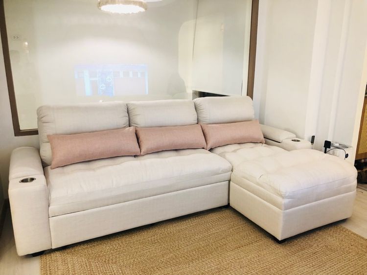 ขายโซฟาBEDขนาด4ที่นั่ง ปรับนอน มีปลั๊กไฟและ usbในตัว วางแก้วน้ำได้ ได้สภาพ90 รูปที่ 2