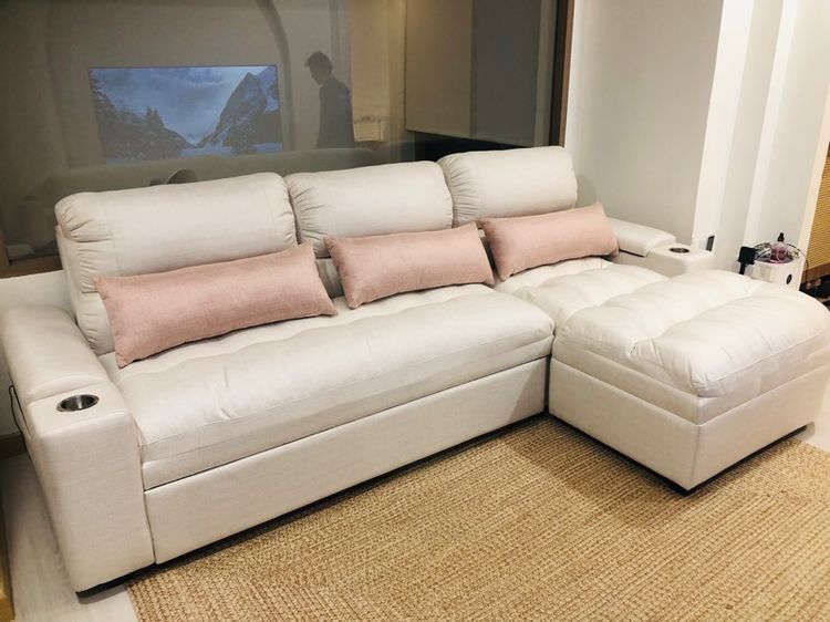 ขายโซฟาBEDขนาด4ที่นั่ง ปรับนอน มีปลั๊กไฟและ usbในตัว วางแก้วน้ำได้ ได้สภาพ90 รูปที่ 4