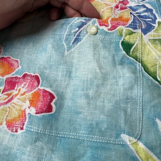 เสื้อเชิ้ต​ลายดอก Tommy Bahama ผ้าลินิน​ Size XL​ รูปที่ 4