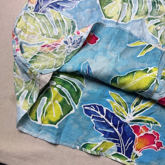 เสื้อเชิ้ต​ลายดอก Tommy Bahama ผ้าลินิน​ Size XL​ รูปที่ 8