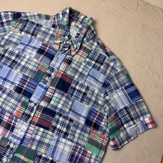 เสื้อเชิ้ต​ Brooks Brothers งานผ้าต่อลาย Size XL  รูปที่ 6