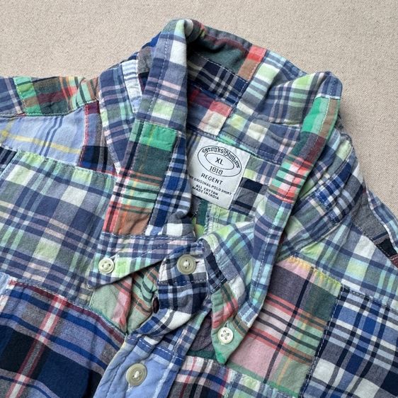 เสื้อเชิ้ต​ Brooks Brothers งานผ้าต่อลาย Size XL  รูปที่ 2