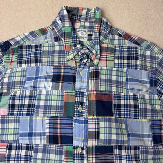 เสื้อเชิ้ต​ Brooks Brothers งานผ้าต่อลาย Size XL  รูปที่ 5