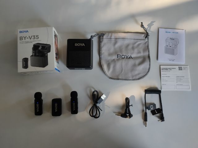 ขายไมค์ไร้สาย BOYA BY V35 for camera แถมสายแปลงสำหรับโทรศัพท์ 3.5 mm 