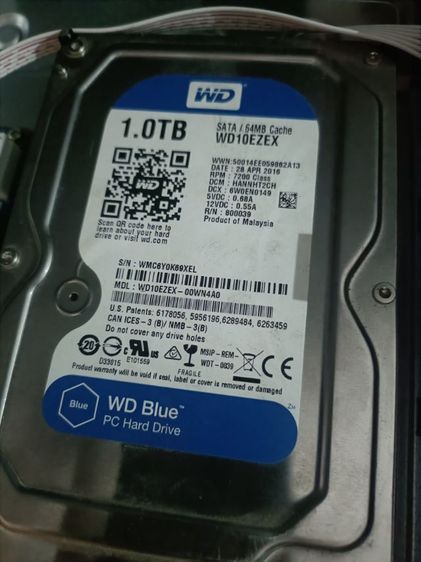 ที่เก็บข้อมูลและเมมโมรี่การ์ด HDD 1 TB WD ใช้งานปกติ ประกัน 7 วัน