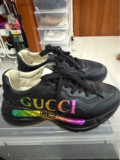 ดำ หนังแท้ UK 5.5 | EU 38 2/3 | US 7 อื่นๆ Used Like New รองเท้าผ้าใบ Gucci ผู้หญิง แท้